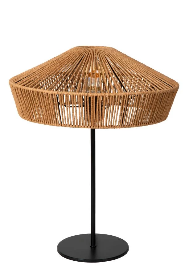 Lucide YUNKAI - Lampe de table - Ø 40 cm - 1xE27 - Bois clair - éteint